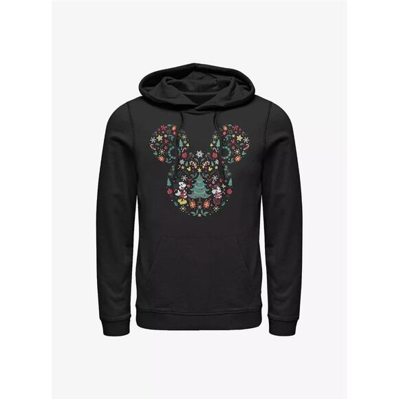 Disney Mickey Mouse and Minnie Mouse Holiday Icon Ear Fill Hoodie Men Size Small - Picture 9 of 9